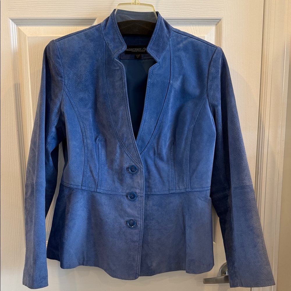 Chico's Elegant Blue Suede Blazer